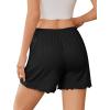 Ekouaer Womens Pajama Shorts Soft Comfy Sleep Shorts Casual Elastic Waist Pj Short with Pockets(Black)