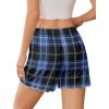 Ekouaer Womens Pajama Shorts Soft Comfy Sleep Shorts Casual Elastic Waist Pj Short with Pockets(Blue Plaid)