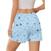 Ekouaer Womens Pajama Shorts Soft Comfy Sleep Shorts Casual Elastic Waist Pj Short with Pockets(Blue Stars)