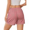Ekouaer Womens Pajama Shorts Soft Comfy Sleep Shorts Casual Elastic Waist Pj Short with Pockets(Red White Plaid)