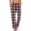 Ekouaer Women Pajama Pants Comfy Pj Bottom with Pockets Stretch Plaid Sleepwear(Plaid 2)