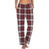 Ekouaer Women Pajama Pants Comfy Pj Bottom with Pockets Stretch Plaid Sleepwear(Plaid 3)