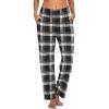 Ekouaer Women Pajama Pants Comfy Pj Bottom with Pockets Stretch Plaid Sleepwear(Plaid 4)