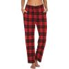 Ekouaer Women Pajama Pants Comfy Pj Bottom with Pockets Stretch Plaid Sleepwear(Plaid 6)
