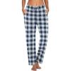 Ekouaer Women Pajama Pants Comfy Pj Bottom with Pockets Stretch Plaid Sleepwear(Plaid 7)
