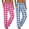 Ekouaer Womens 2 Pack Lounge Pants Comfy Pajama Pants Plaid Pajama Bottoms with Pockets Drawstring Pj Bottoms Pants(2 Pack_light Blue_pink Plaid)