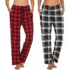 Ekouaer Womens 2 Pack Lounge Pants Comfy Pajama Pants Plaid Pajama Bottoms with Pockets Drawstring Pj Bottoms Pants(2 Pack-set 1)