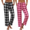 Ekouaer Womens 2 Pack Lounge Pants Comfy Pajama Pants Plaid Pajama Bottoms with Pockets Drawstring Pj Bottoms Pants(2 Pack-set 17)