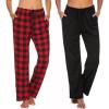 Ekouaer Womens 2 Pack Lounge Pants Comfy Pajama Pants Plaid Pajama Bottoms with Pockets Drawstring Pj Bottoms Pants(2 Pack-set 2)