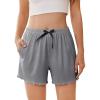 Ekouaer Womens Pajama Shorts Soft Comfy Sleep Shorts Casual Elastic Waist Pj Short with Pockets(Heather Grey)