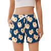 Ekouaer Womens Pajama Shorts Soft Comfy Sleep Shorts Casual Elastic Waist Pj Short with Pockets(Puppy)