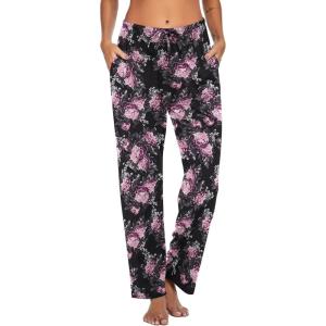 Ekouaer Women Pajama Pants Comfy Pj Bottom with Pockets Stretch Plaid Sleepwear(B-print 19)