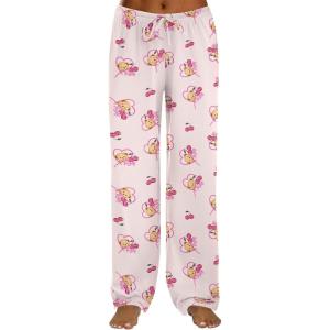 Ekouaer Women Pajama Pants Comfy Pj Bottom with Pockets Stretch Plaid Sleepwear(Love Teddy Bear)