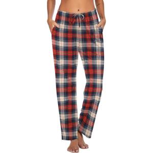 Ekouaer Women Pajama Pants Comfy Pj Bottom with Pockets Stretch Plaid Sleepwear(Plaid 3)