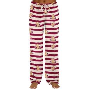 Ekouaer Women Pajama Pants Comfy Pj Bottom with Pockets Stretch Plaid Sleepwear(Teddy Bear-striped)