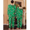 Ekouaer Christmas Matching Onesie for Couples Elk Antler Hooded Zipper Long Sleeve Pajamas with Pockets S-XXL(Christmas Gift Green)