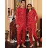 Ekouaer Christmas Matching Onesie for Couples Elk Antler Hooded Zipper Long Sleeve Pajamas with Pockets S-XXL(Red Cane)