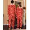 Ekouaer Christmas Matching Onesie for Couples Elk Antler Hooded Zipper Long Sleeve Pajamas with Pockets S-XXL(Reindeer Red)
