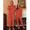 Ekouaer Christmas Matching Onesie for Couples Elk Antler Hooded Zipper Long Sleeve Pajamas with Pockets S-XXL(Reindeer Red)