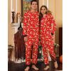 Ekouaer Christmas Matching Onesie for Couples Elk Antler Hooded Zipper Long Sleeve Pajamas with Pockets S-XXL(Reindeer Red)