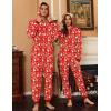 Ekouaer Christmas Matching Onesie for Couples Elk Antler Hooded Zipper Long Sleeve Pajamas with Pockets S-XXL(Snowman Red)