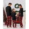 Ekouaer Family Christmas Pajamas Matching Sets Soft Long Sleeve Couple Pjs Xmas Sleepwear Holiday Lounge Set(Black Cartoon Elk)
