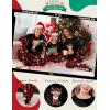 Ekouaer Family Christmas Pajamas Matching Sets Soft Long Sleeve Couple Pjs Xmas Sleepwear Holiday Lounge Set(Black Cartoon Elk)