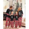 Ekouaer Family Christmas Pajamas Matching Sets Soft Long Sleeve Couple Pjs Xmas Sleepwear Holiday Lounge Set(Black-christmas Tree)