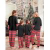 Ekouaer Family Christmas Pajamas Matching Sets Soft Long Sleeve Couple Pjs Xmas Sleepwear Holiday Lounge Set(Black-christmas Tree)