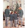 Ekouaer Family Christmas Pajamas Matching Sets Soft Long Sleeve Couple Pjs Xmas Sleepwear Holiday Lounge Set(Gray- White Snowman)