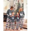 Ekouaer Family Christmas Pajamas Matching Sets Soft Long Sleeve Couple Pjs Xmas Sleepwear Holiday Lounge Set(Gray- White Snowman)