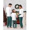 Ekouaer Family Christmas Pajamas Matching Sets Soft Long Sleeve Couple Pjs Xmas Sleepwear Holiday Lounge Set(Green Letter)
