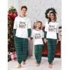 Ekouaer Family Christmas Pajamas Matching Sets Soft Long Sleeve Couple Pjs Xmas Sleepwear Holiday Lounge Set(Green Letter)