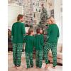 Ekouaer Family Christmas Pajamas Matching Sets Soft Long Sleeve Couple Pjs Xmas Sleepwear Holiday Lounge Set(Green- White Santa)