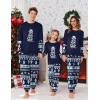 Ekouaer Family Christmas Pajamas Matching Sets Soft Long Sleeve Couple Pjs Xmas Sleepwear Holiday Lounge Set(Navy Blue)
