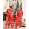 Ekouaer Family Christmas Pajamas Matching Sets Soft Long Sleeve Couple Pjs Xmas Sleepwear Holiday Lounge Set(Red- Elk Head)