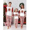 Ekouaer Family Christmas Pajamas Matching Sets Soft Long Sleeve Couple Pjs Xmas Sleepwear Holiday Lounge Set(Red Striped)