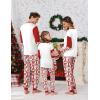 Ekouaer Family Christmas Pajamas Matching Sets Soft Long Sleeve Couple Pjs Xmas Sleepwear Holiday Lounge Set(Red Striped)