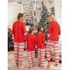 Ekouaer Family Christmas Pajamas Matching Sets Soft Long Sleeve Couple Pjs Xmas Sleepwear Holiday Lounge Set(Red- White Elk)