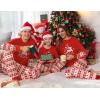 Ekouaer Family Christmas Pajamas Matching Sets Soft Long Sleeve Couple Pjs Xmas Sleepwear Holiday Lounge Set(Red- White Elk)