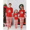 Ekouaer Family Christmas Pajamas Matching Sets Soft Long Sleeve Couple Pjs Xmas Sleepwear Holiday Lounge Set(Red- White Reindeer)