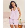 Ekouaer Lounge Sets for Women 2 Piece Summer Pajamas Tank Top Shorts Set Comfy Loungewear Cute Beach Vacation Outfits(Purple Floral)