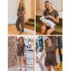 Ekouaer Maternity Nursing Pajamas Set 3 Piece Postpartum Lounge Breastfeeding Pjs Pregnancy Shorts & Pants S-XXL(Brown)
