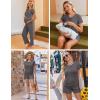 Ekouaer Maternity Nursing Pajamas Set 3 Piece Postpartum Lounge Breastfeeding Pjs Pregnancy Shorts & Pants S-XXL(Dark Gray)