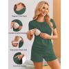 Ekouaer Maternity Nursing Pajamas Set 3 Piece Postpartum Lounge Breastfeeding Pjs Pregnancy Shorts & Pants S-XXL(Dark Green)