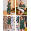 Ekouaer Maternity Nursing Pajamas Set 3 Piece Postpartum Lounge Breastfeeding Pjs Pregnancy Shorts & Pants S-XXL(Dark Green)