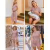 Ekouaer Maternity Nursing Pajamas Set 3 Piece Postpartum Lounge Breastfeeding Pjs Pregnancy Shorts & Pants S-XXL(Dirty Pink)