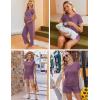 Ekouaer Maternity Nursing Pajamas Set 3 Piece Postpartum Lounge Breastfeeding Pjs Pregnancy Shorts & Pants S-XXL(Purple Red)