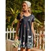 Ekouaer Nightgowns for Women Short Sleeve Sleepshirt V Neck Short Nightshirt Pullover Soft Ruffled Sleepwear S-XXXL(Butterfly Flower)
