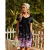 Ekouaer Nightgowns for Women Short Sleeve Sleepshirt V Neck Short Nightshirt Pullover Soft Ruffled Sleepwear S-XXXL(Cherry Blossoms)